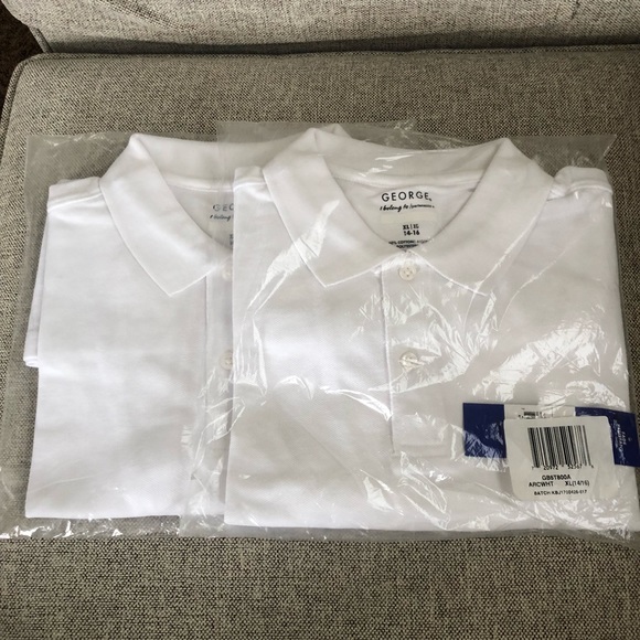 George Other - Boys white dress shirts; never worn. 2 packs.